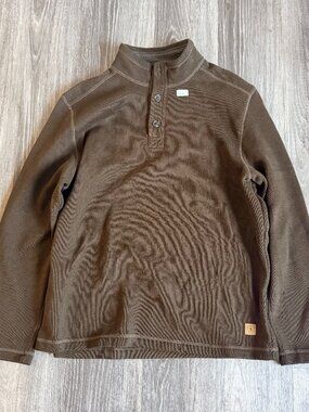 G.H. Bass & Co Brown Quarter Button Fleece Pullover Size XL